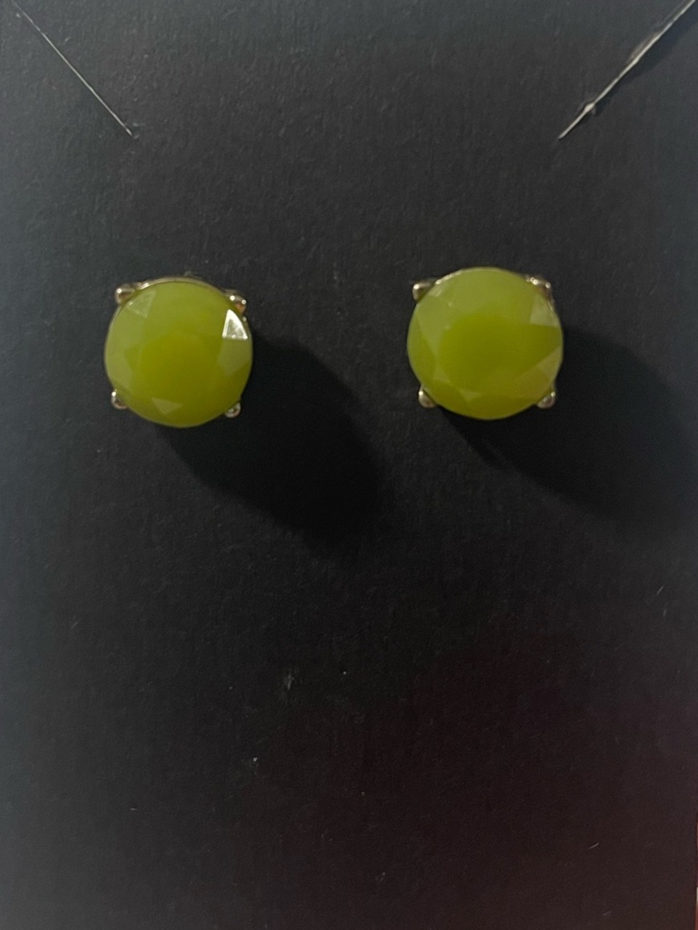 Green Faceted Stud Earrings - Women Jewelry